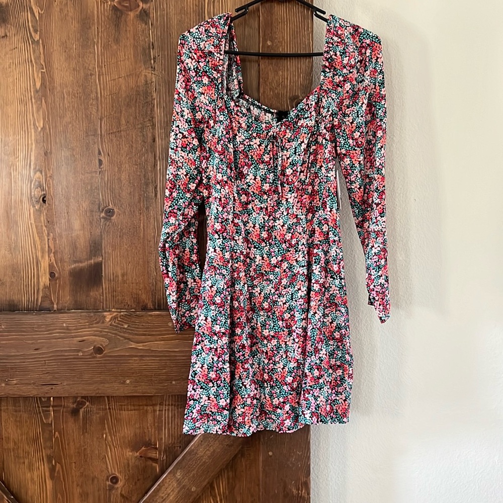 Nordstrom brass plum floral dress